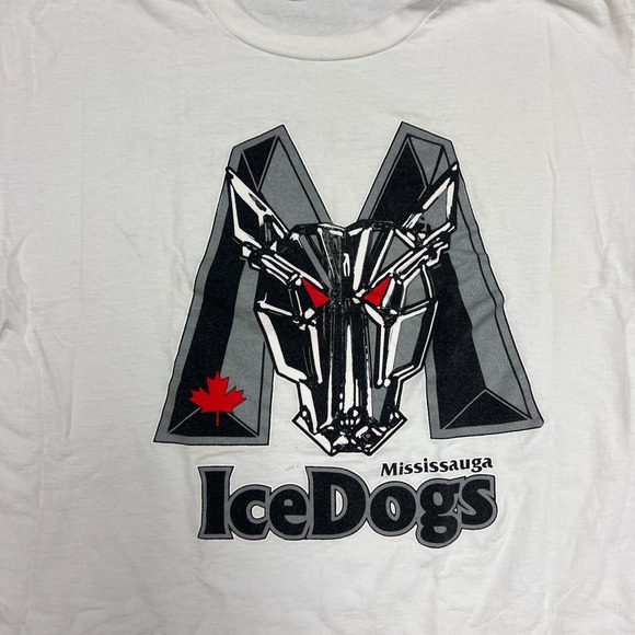 Vintage Mississauga Ice dogs Shirt Mens XL White 1990s - Picture 2 of 10